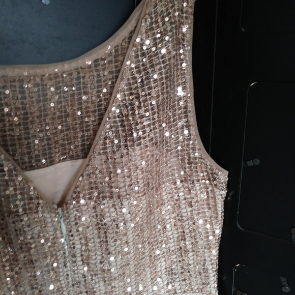 Gold Sequin Cocktail Dress - Picture 6 of 7